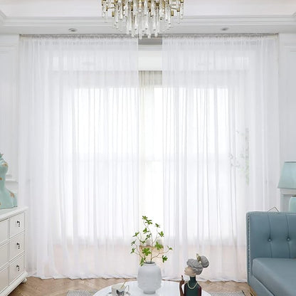 Window White Sheer Curtains