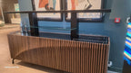 Luxury Modern Bar Cabinet with Curved Slatted Design